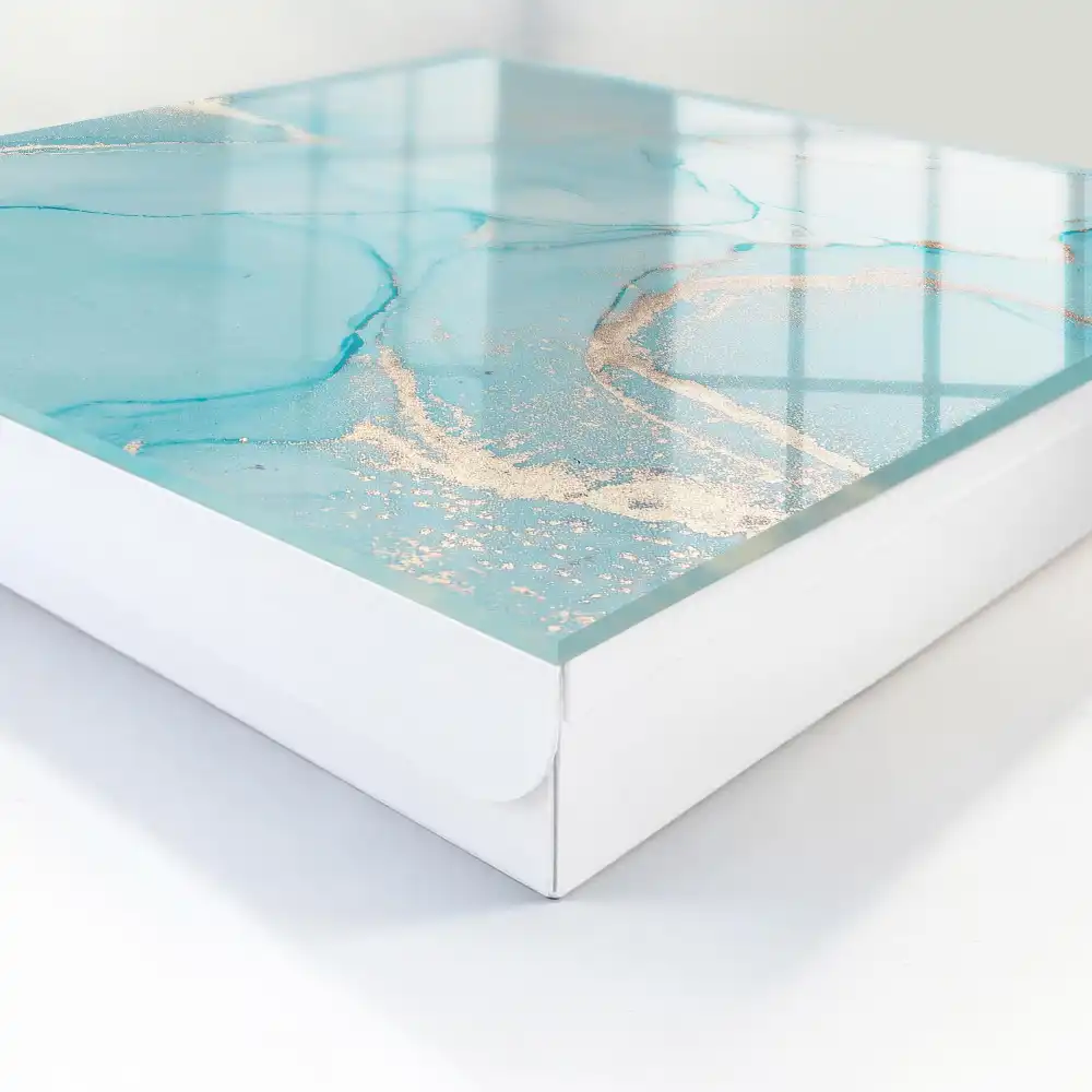 Boîte à clés vagues bleues et lignes subtiles