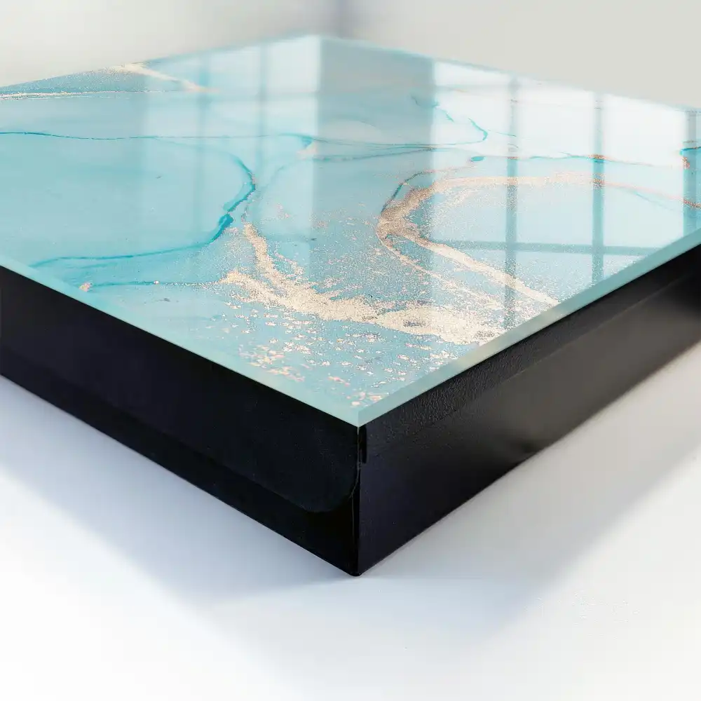 Boîte à clés vagues bleues et lignes subtiles