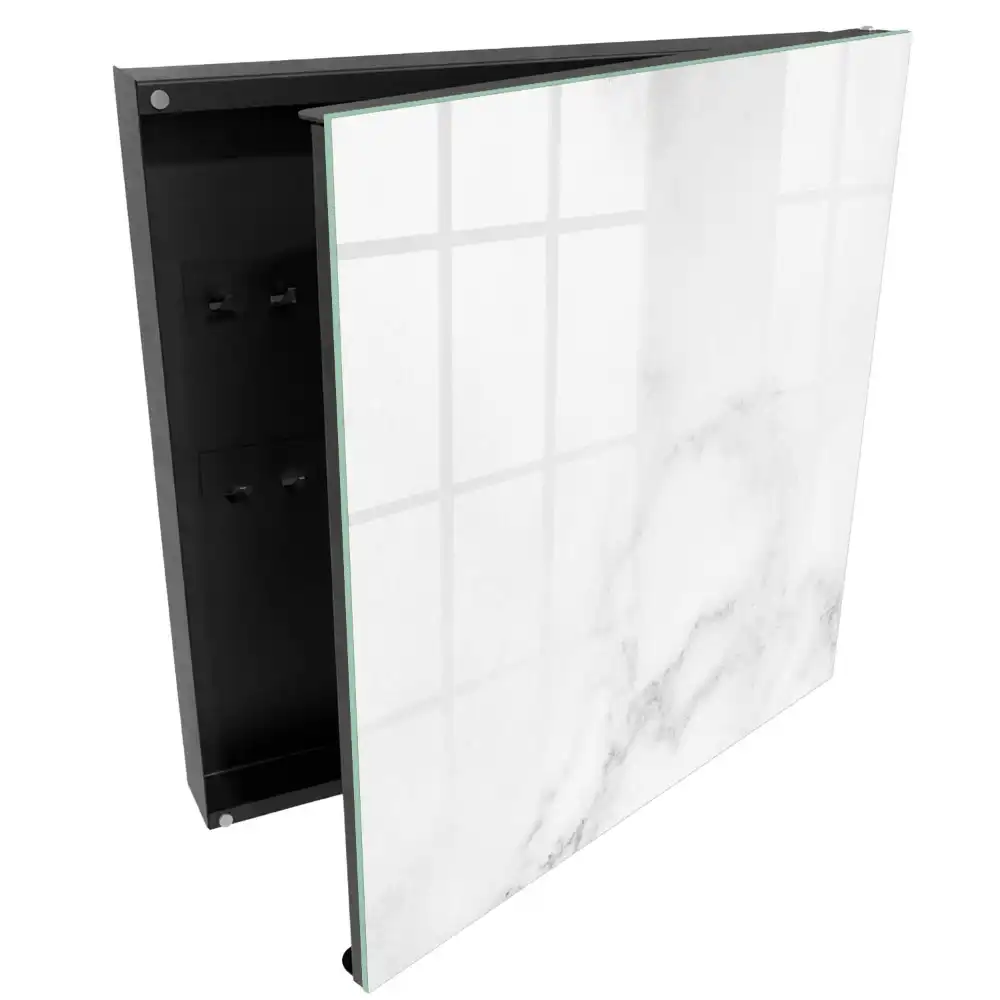 Armoire à clés motif marbré dans des tons de blanc et de gris