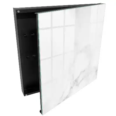 Armoire à clés motif marbré dans des tons de blanc et de gris