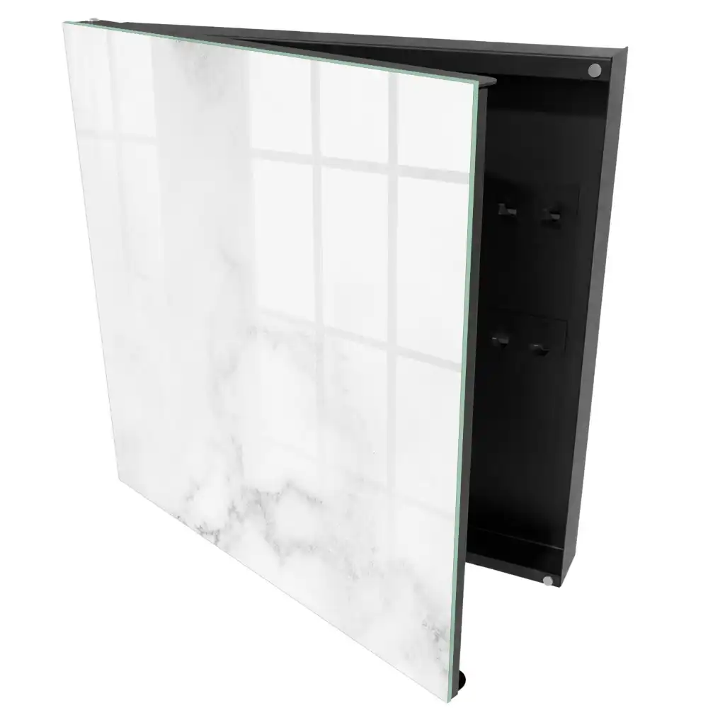 Armoire à clés motif marbré dans des tons de blanc et de gris