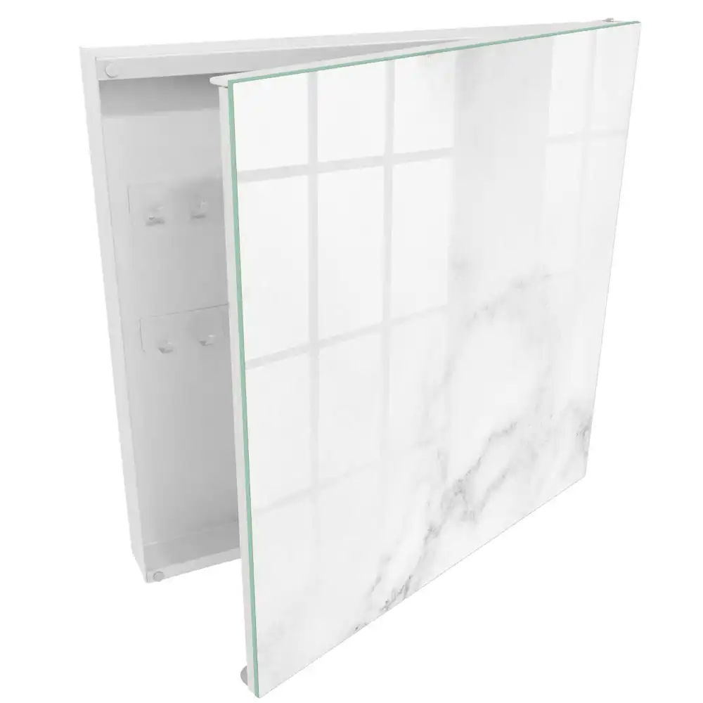 Armoire à clés motif marbré dans des tons de blanc et de gris