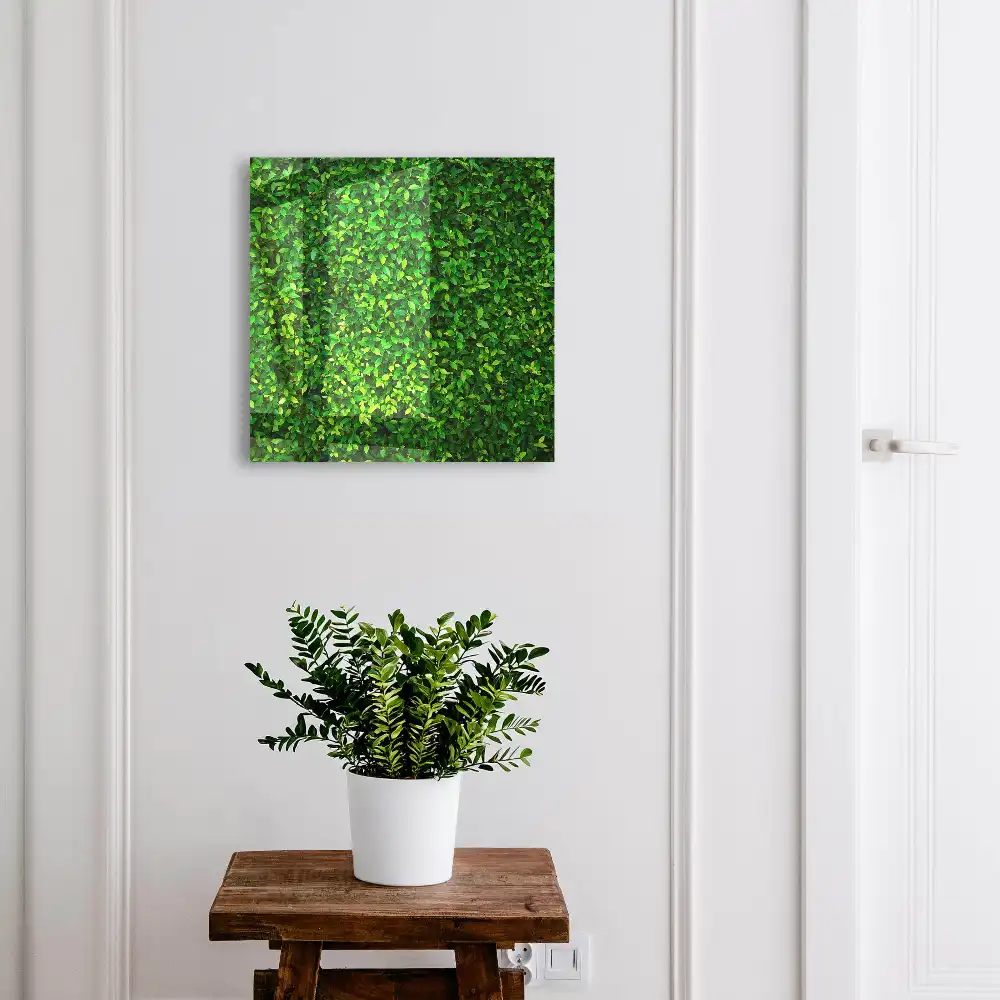 Boîte à clés murale un mur vert couvert de feuilles assure la paix