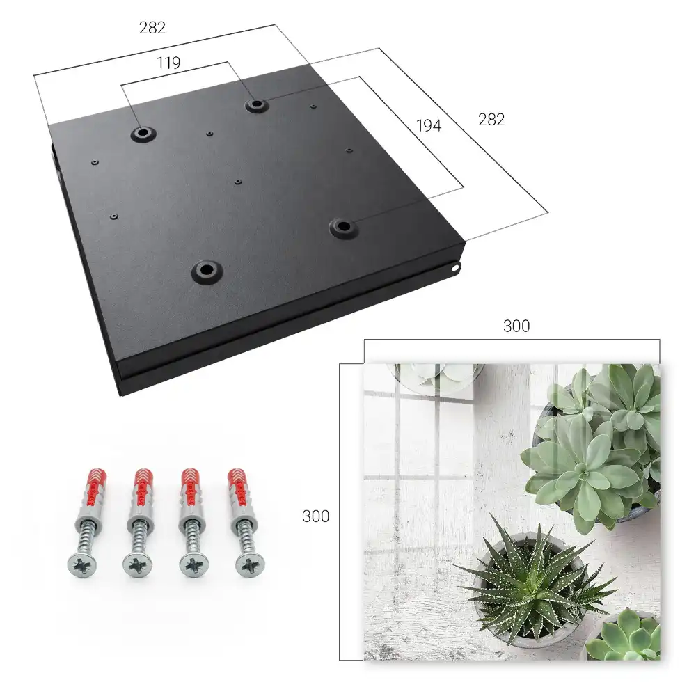 Boîte à clés murale plantes succulentes vertes sur fond clair