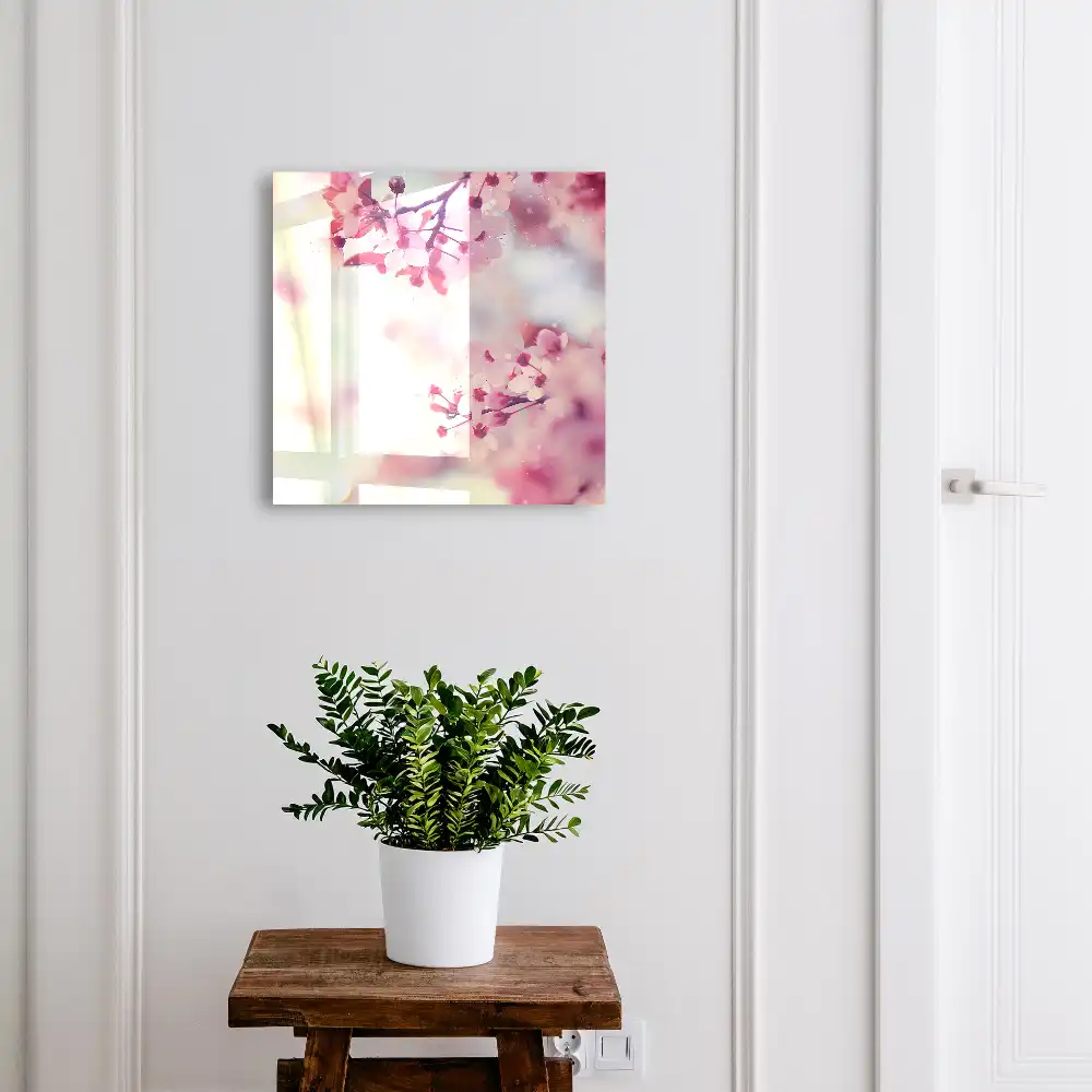 Boîte à clés murale fleurs roses sur fond clair