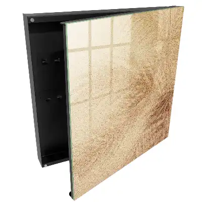 Boîte à clés murale lignes délicates sur un fond texturé beige