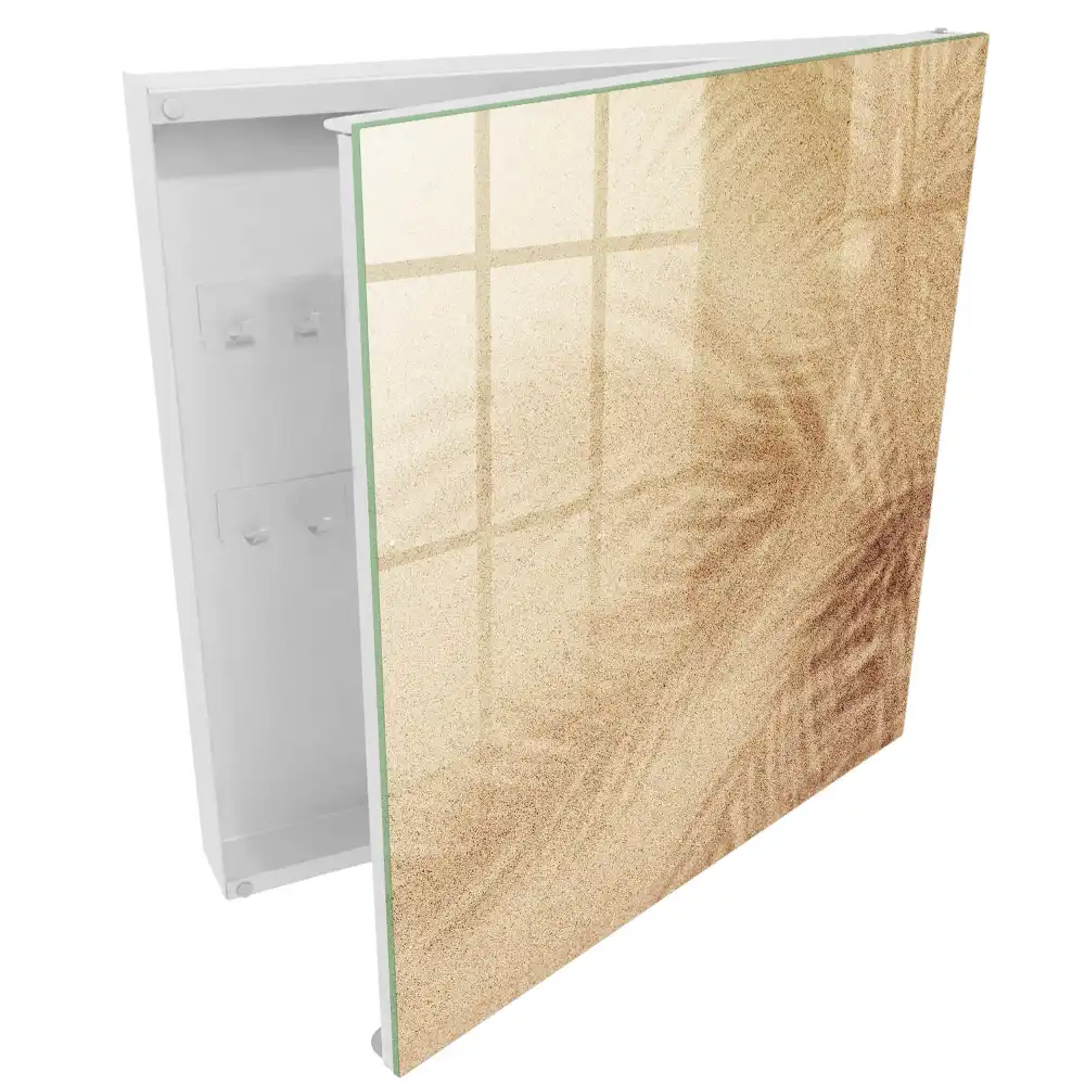 Boîte à clés murale lignes délicates sur un fond texturé beige