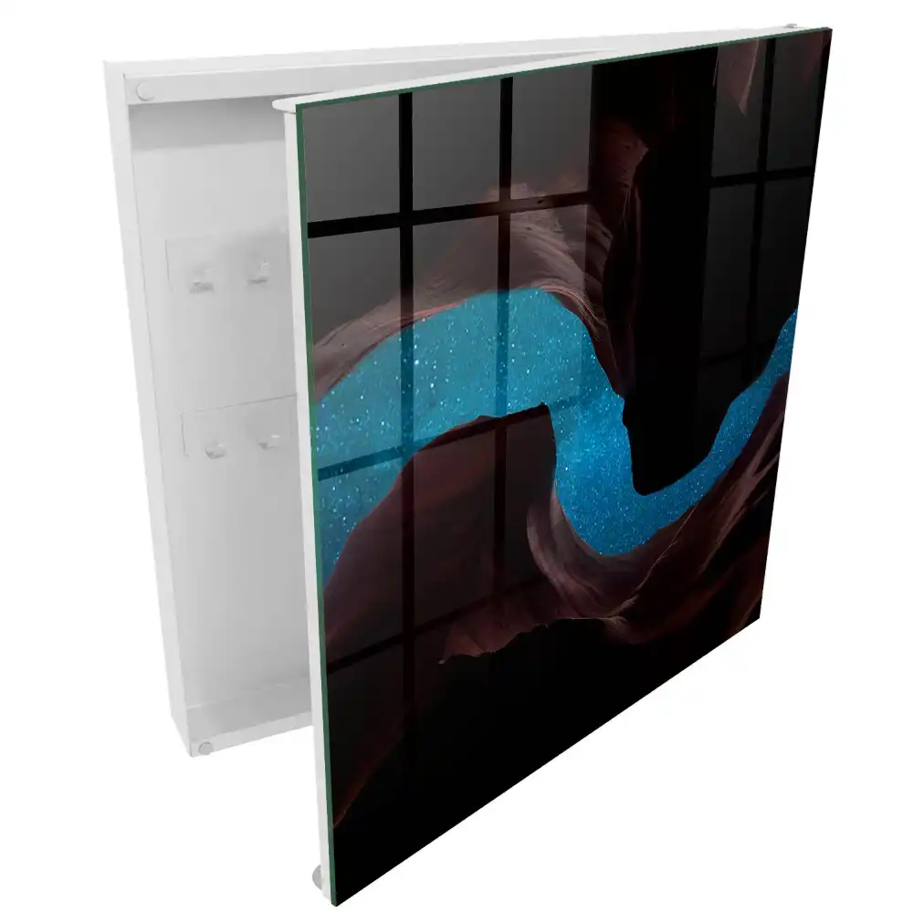 Boîte à clés murale formations rocheuses et ciel étoilé