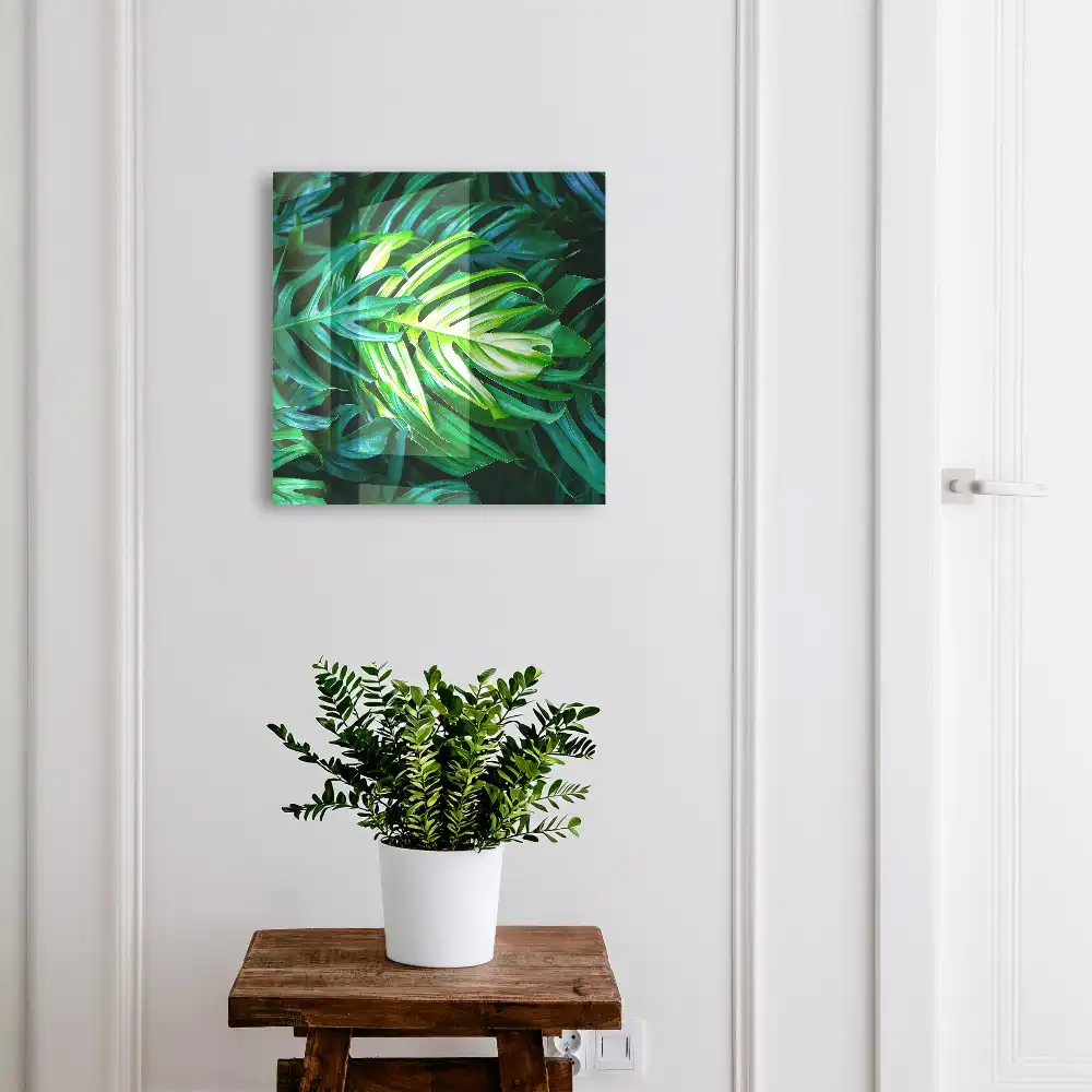Boîte à clés feuilles aux riches nuances de vert