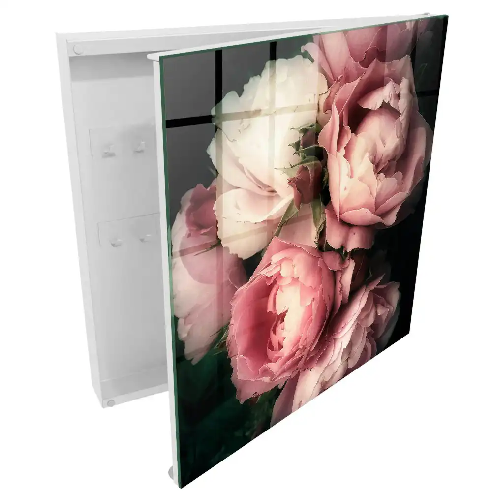 Armoire à clés des roses romantiques sur fond sombre