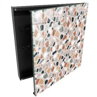 Armoire à clés formes asymétriques bruns crèmes gris