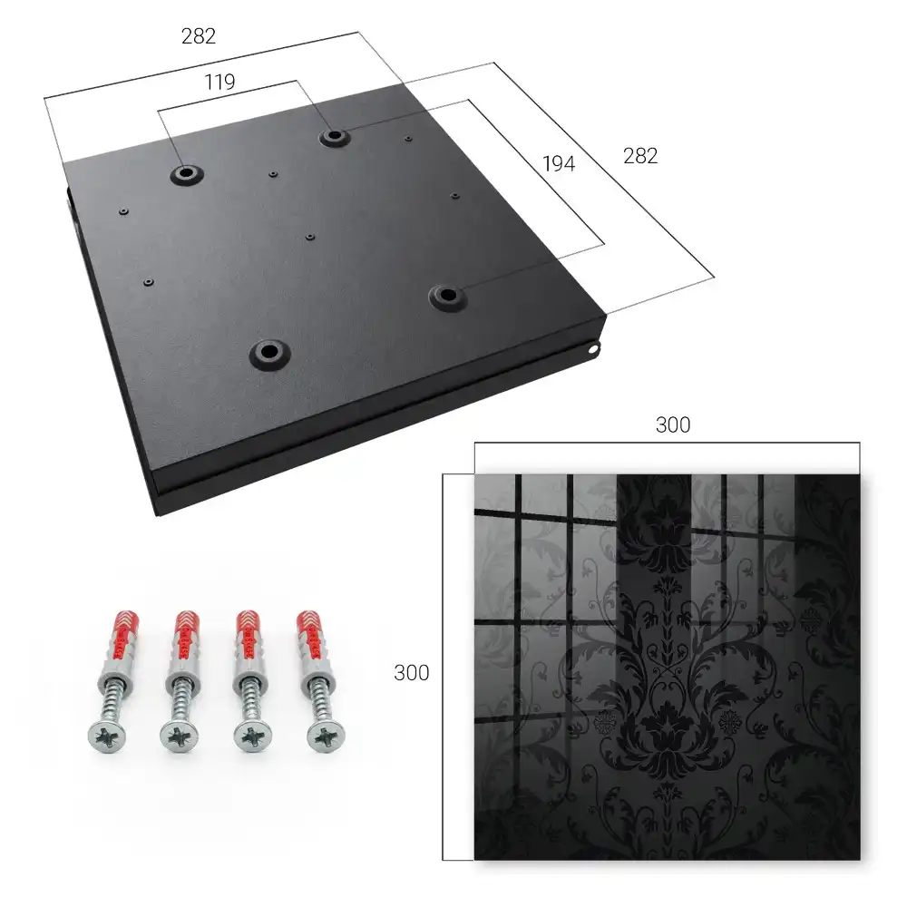 Boîte à clés un motif délicat noir et gris avec une note florale