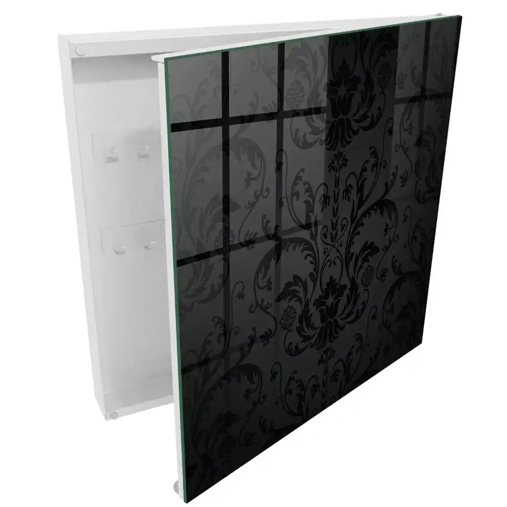 Boîte à clés un motif délicat noir et gris avec une note florale