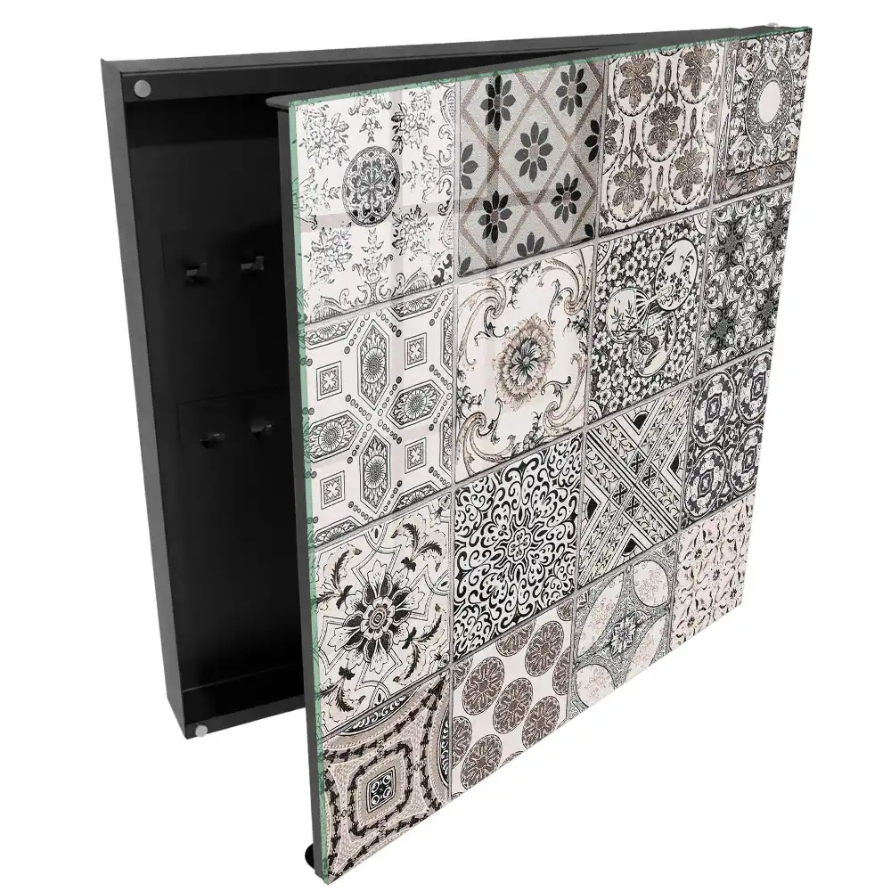 Boîte à clés murale carreaux décoratifs aux motifs uniques