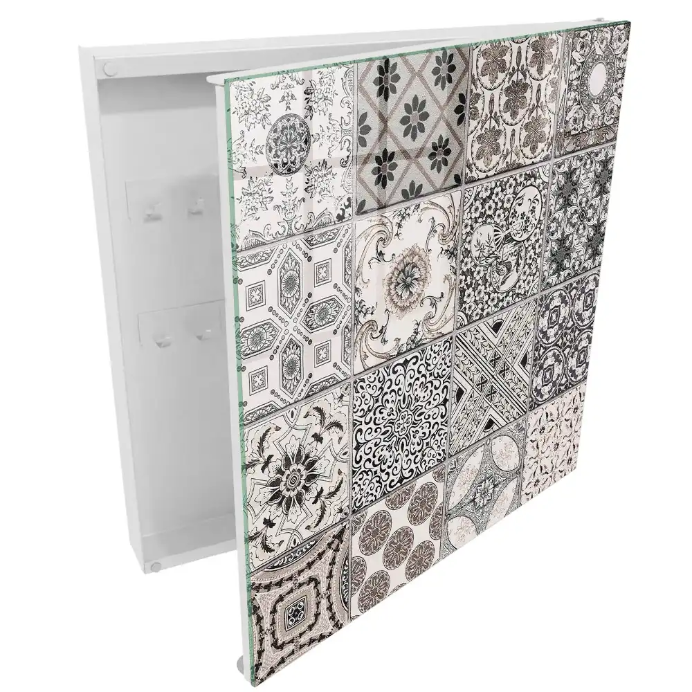 Boîte à clés murale carreaux décoratifs aux motifs uniques