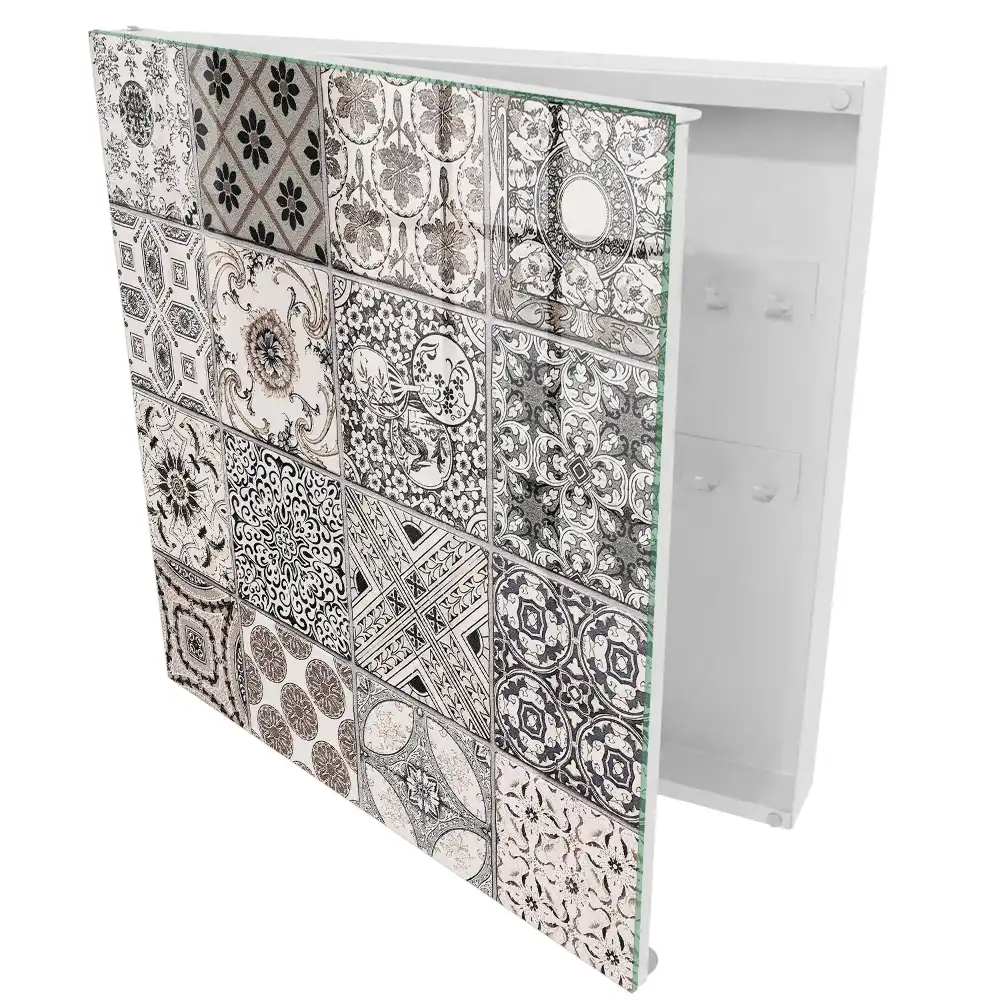 Boîte à clés murale carreaux décoratifs aux motifs uniques