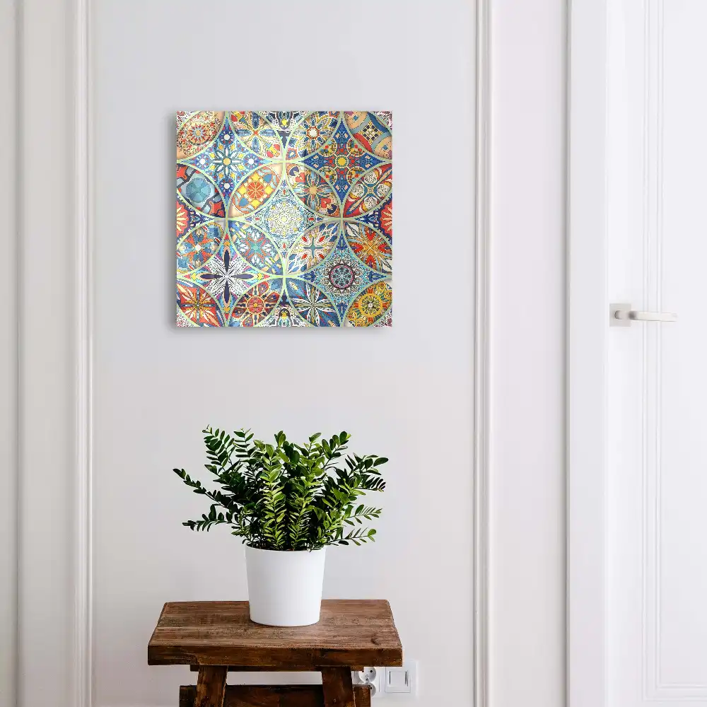 Boîte à clés motifs géométriques aux couleurs intenses