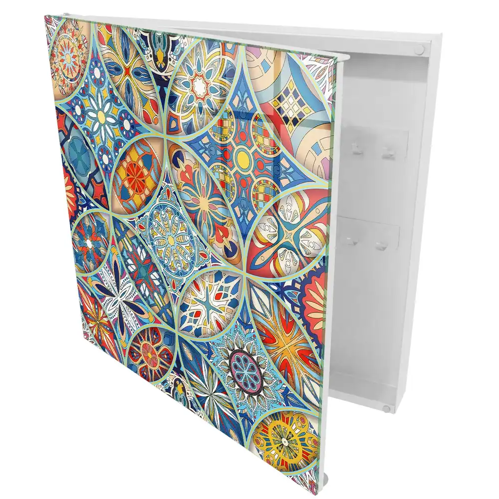 Boîte à clés motifs géométriques aux couleurs intenses