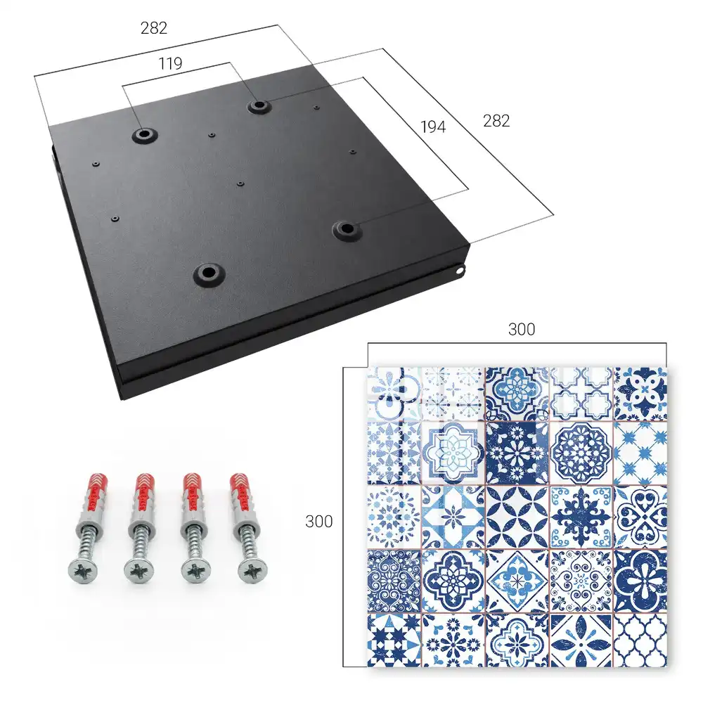 Armoire à clés mosaïques bleues aux motifs uniques