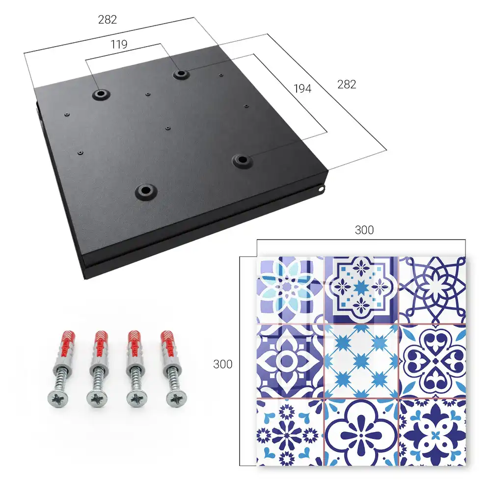 Boîte à clés murale motifs bleus à motifs floraux et étoilés