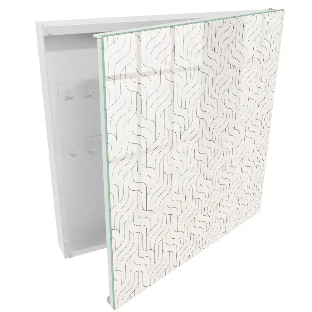 Boîte à clés motif géométrique à lignes ondulées