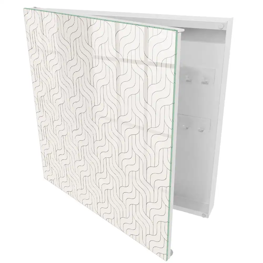 Boîte à clés motif géométrique à lignes ondulées