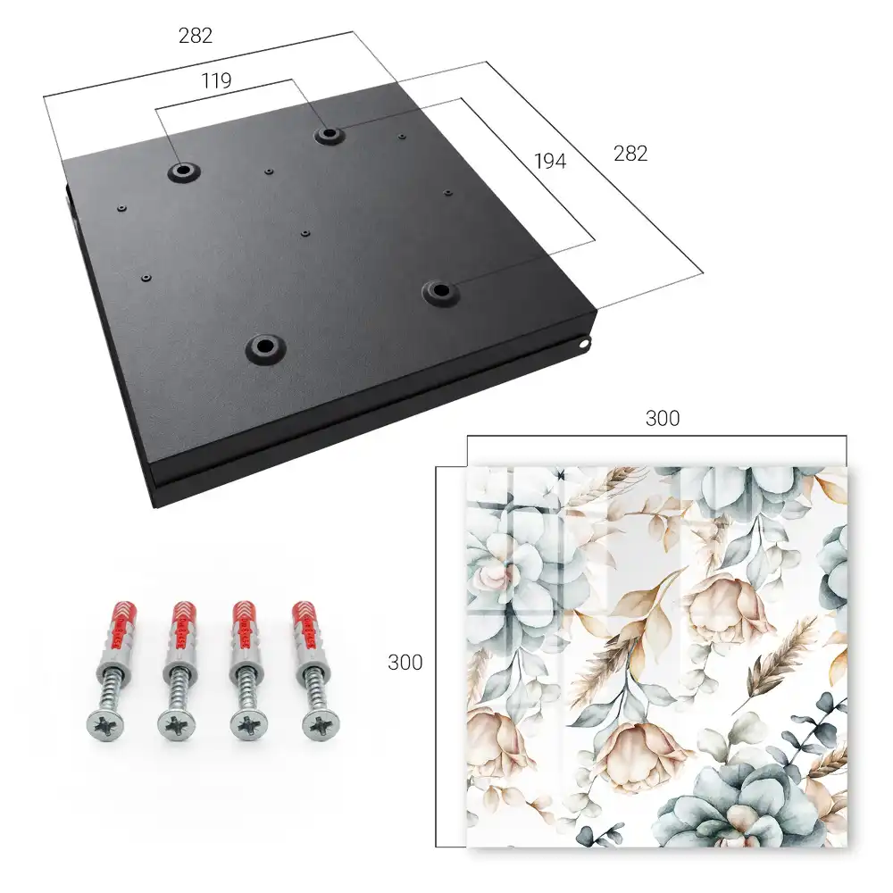 Armoire à clés motifs végétaux aux couleurs douces