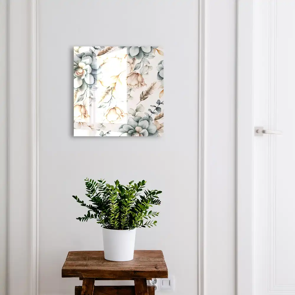 Armoire à clés motifs végétaux aux couleurs douces