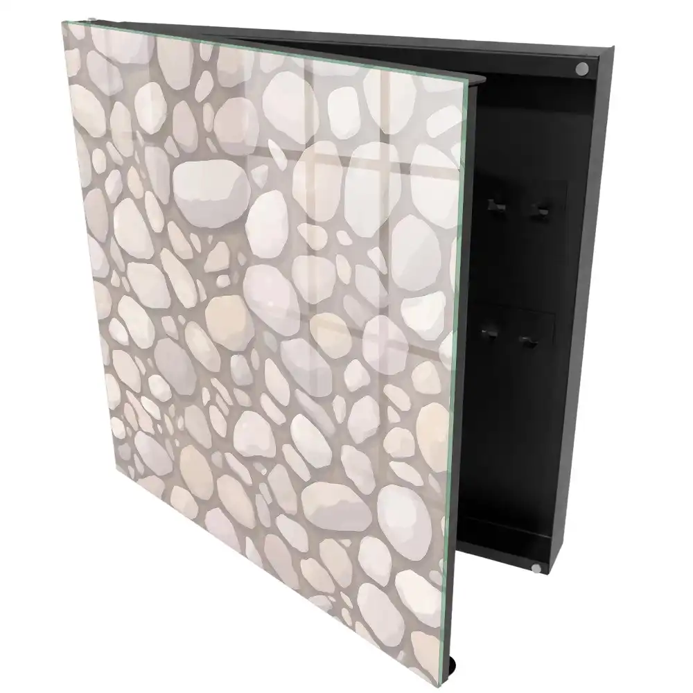 Armoire à clés pierres lisses dans des tons beiges