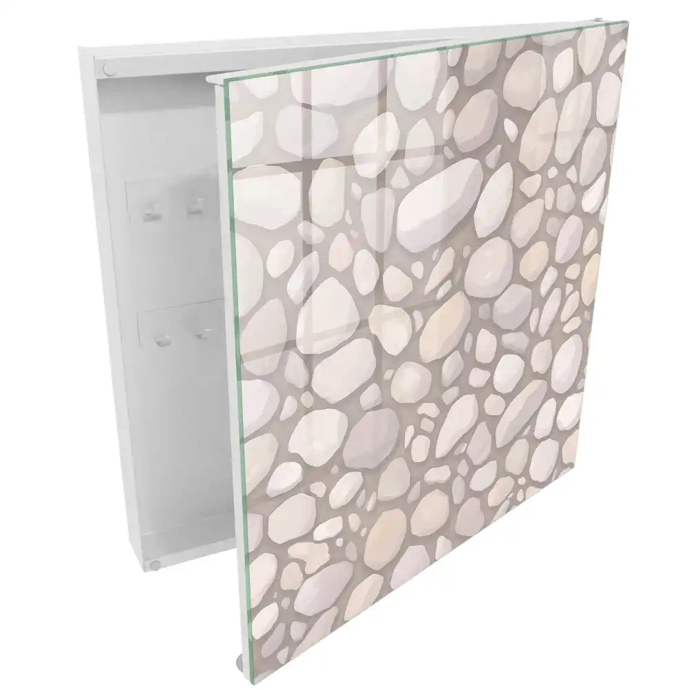 Armoire à clés pierres lisses dans des tons beiges