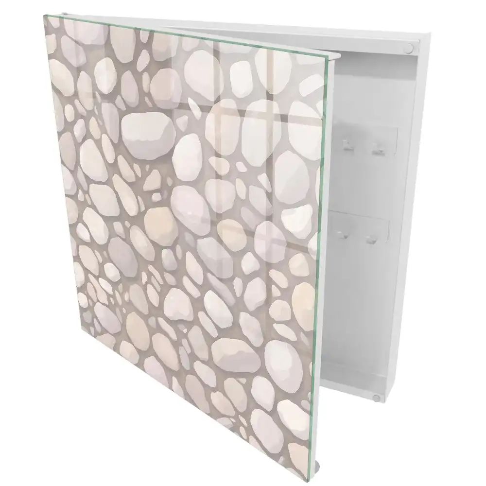 Armoire à clés pierres lisses dans des tons beiges