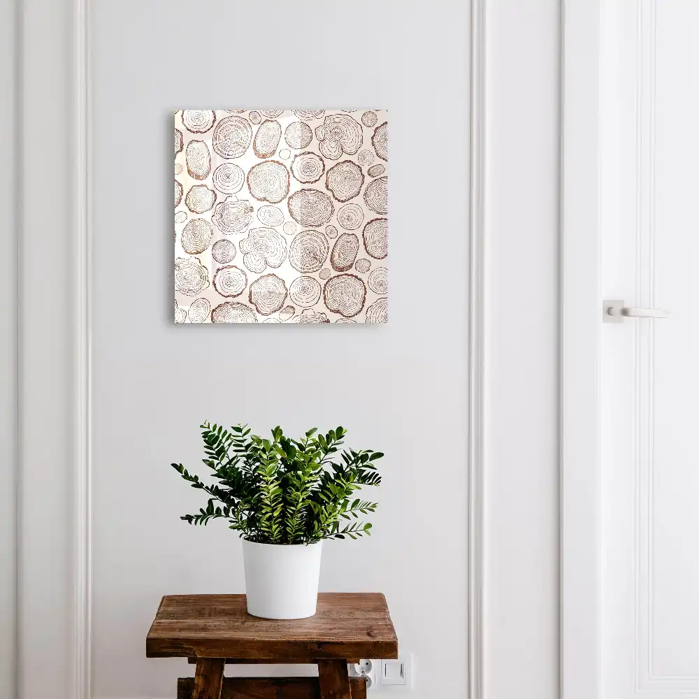 Boîte à clés murale motif naturel des sections transversales du bois