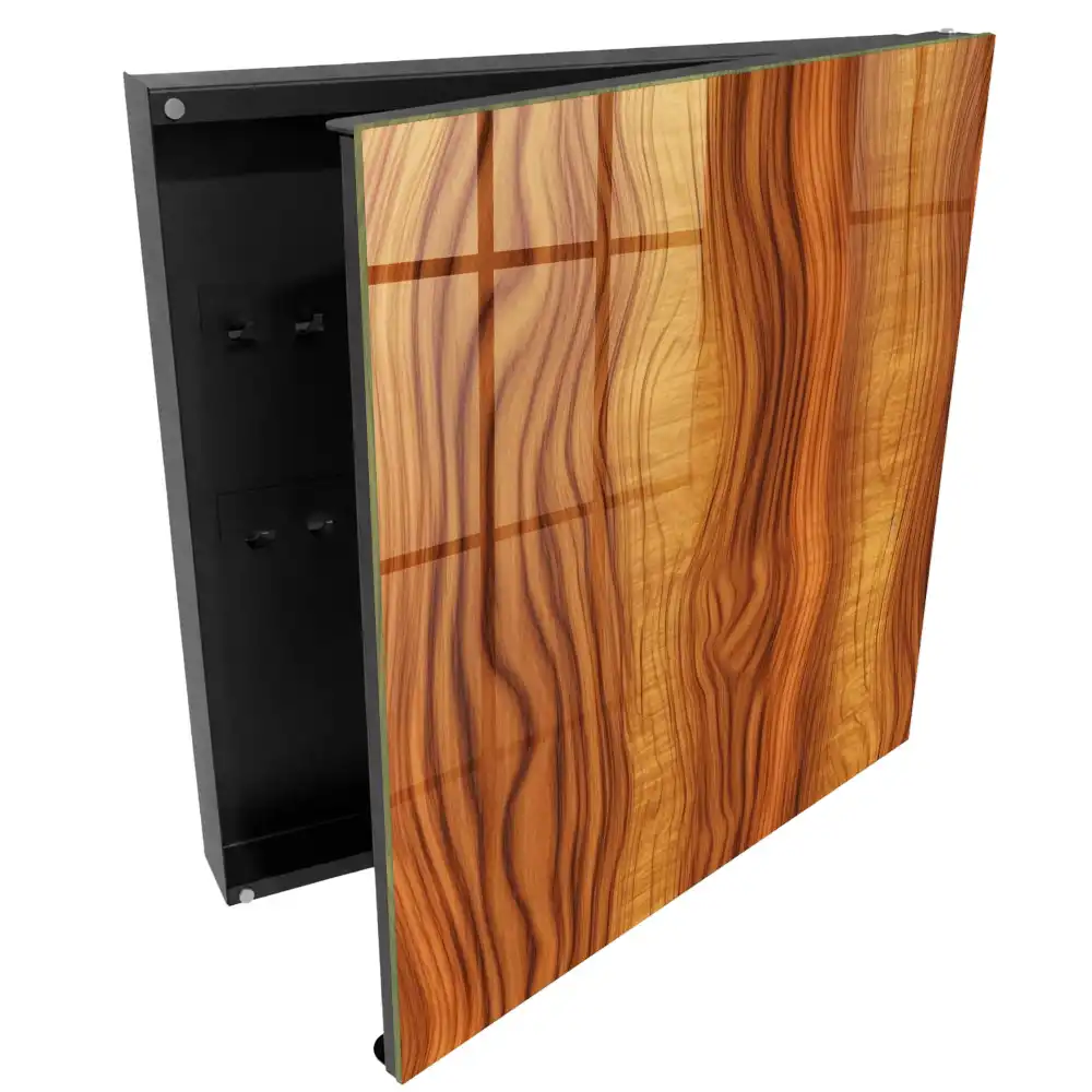 Armoire à clés motifs de bois naturel dans les tons bruns