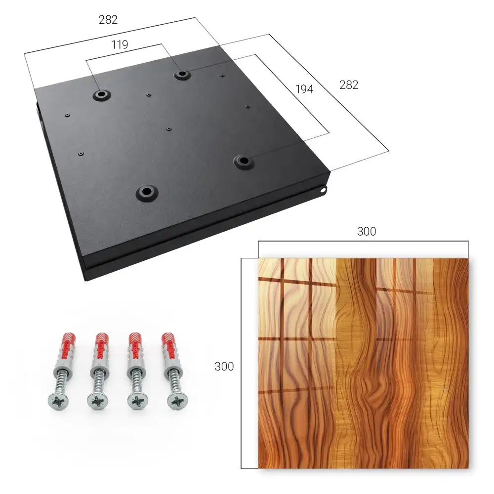Armoire à clés motifs de bois naturel dans les tons bruns