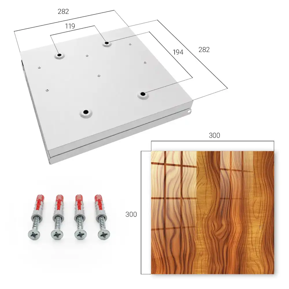 Armoire à clés motifs de bois naturel dans les tons bruns