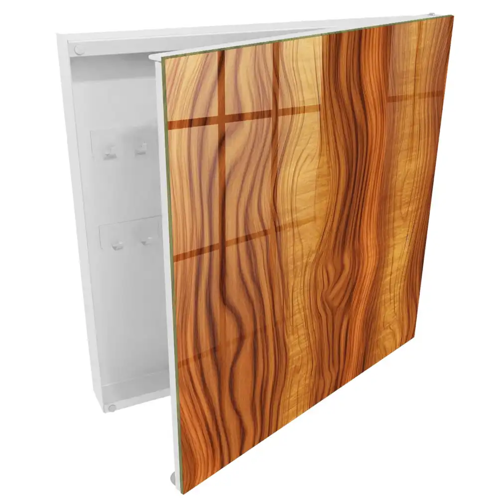 Armoire à clés motifs de bois naturel dans les tons bruns