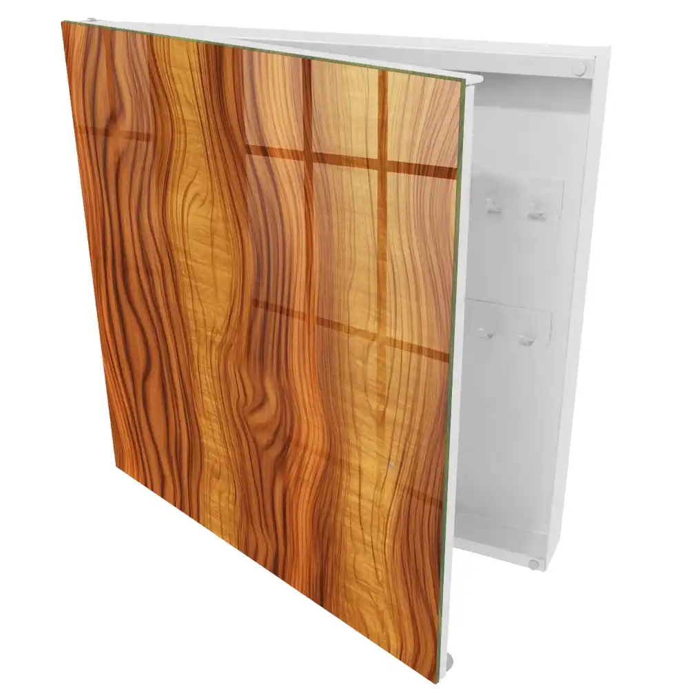 Armoire à clés motifs de bois naturel dans les tons bruns