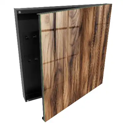 Boîte à clés murale motif de bois naturel expressif