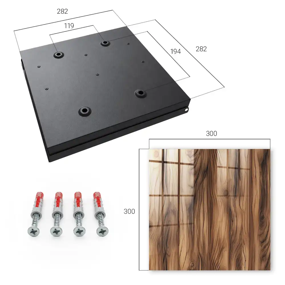 Boîte à clés murale motif de bois naturel expressif