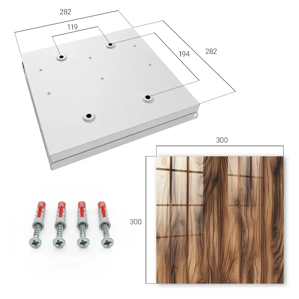 Boîte à clés murale motif de bois naturel expressif