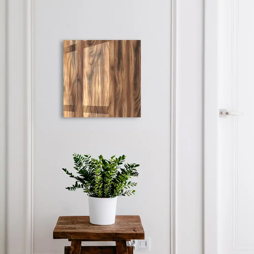 Boîte à clés murale motif de bois naturel expressif