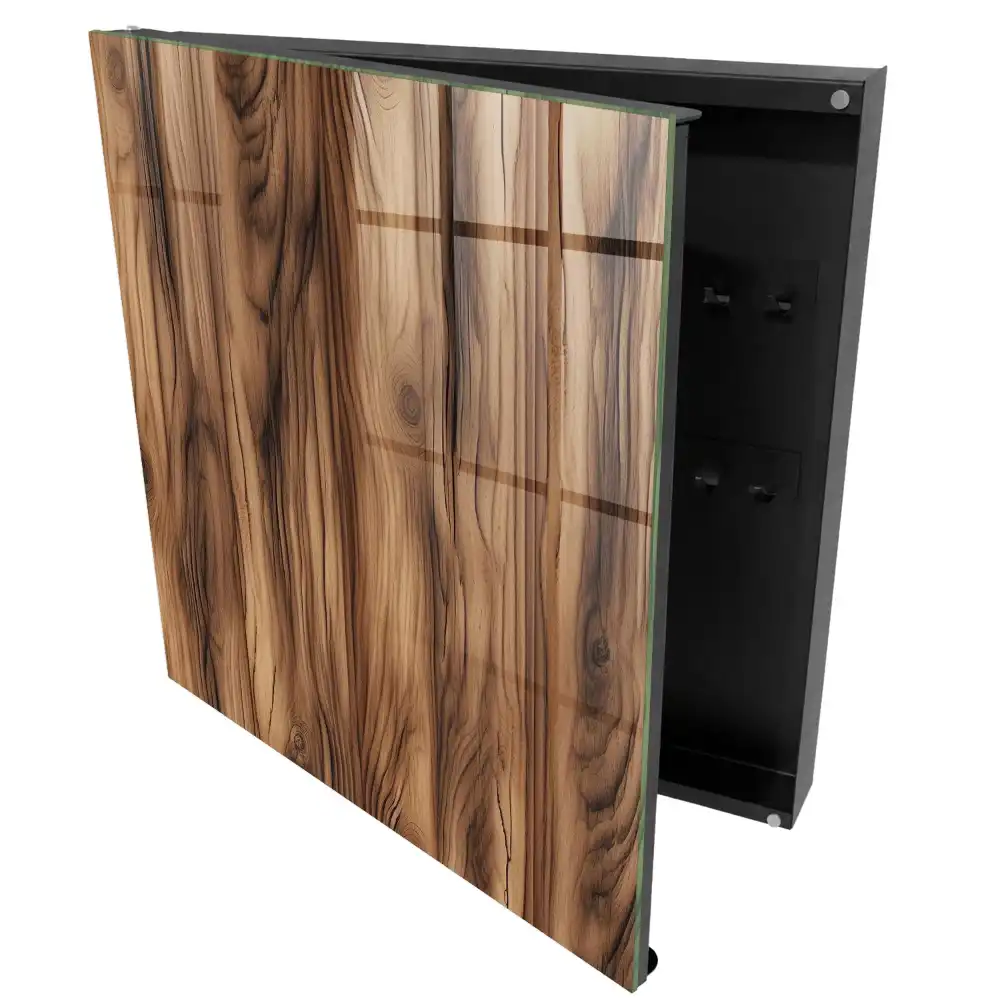 Boîte à clés murale motif de bois naturel expressif