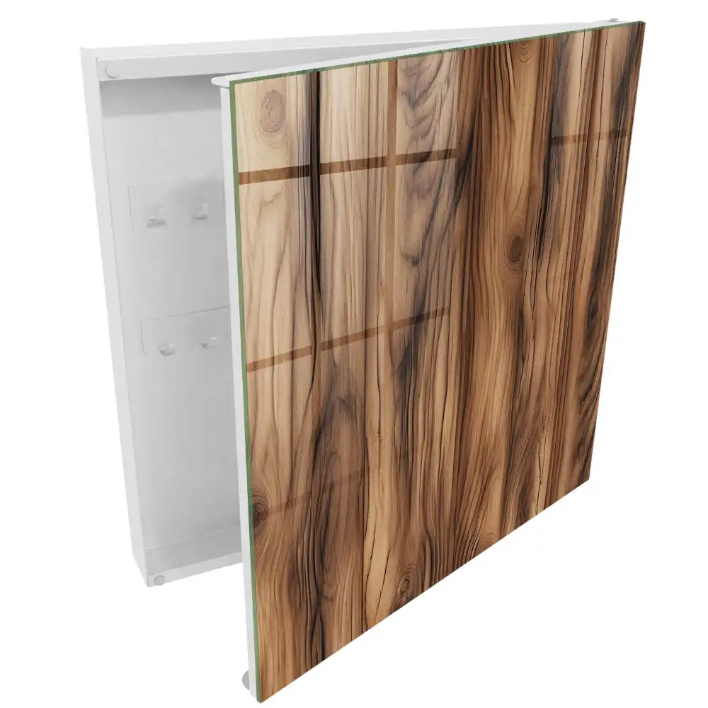 Boîte à clés murale motif de bois naturel expressif