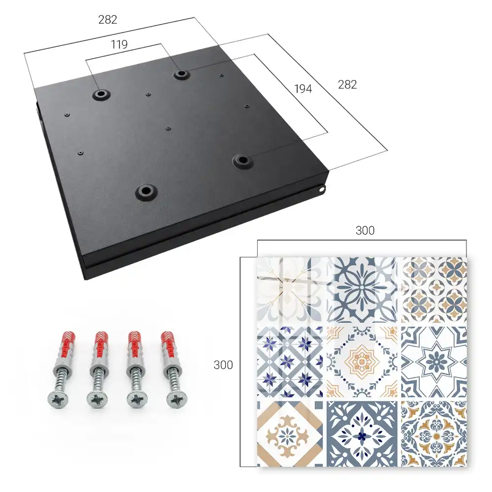 Armoire à clés motifs de carreaux géométriques colorés et classiques