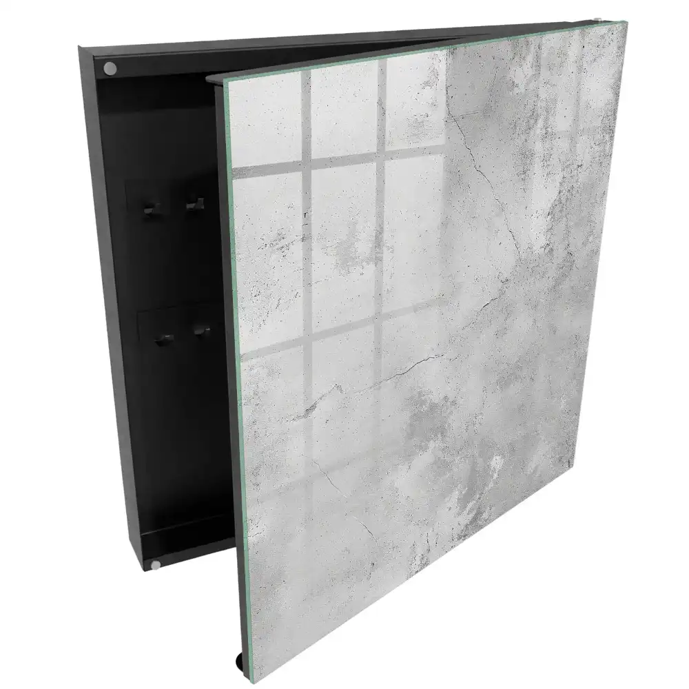 Armoire à clés texture de béton fissurée aspect brut gris