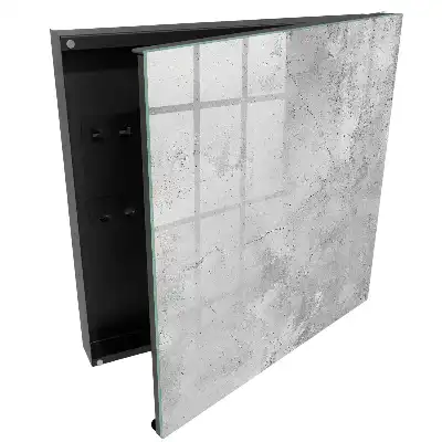 Armoire à clés texture de béton fissurée aspect brut gris