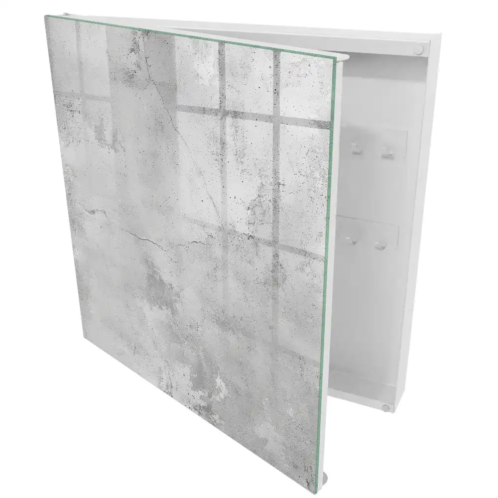 Armoire à clés texture de béton fissurée aspect brut gris