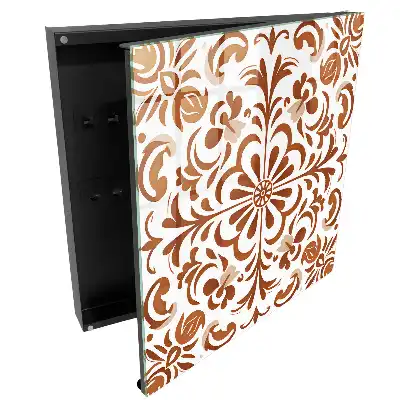 Boîte à clés murale motif symétrique à motifs floraux