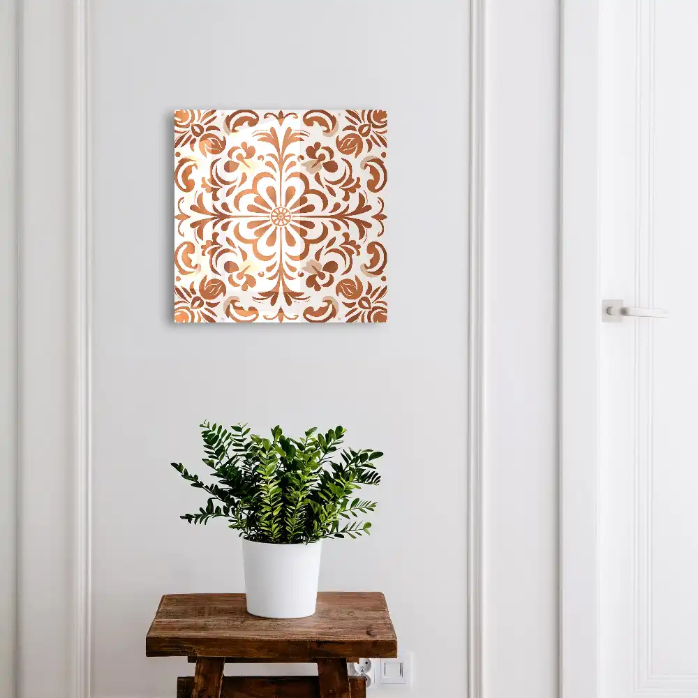 Boîte à clés murale motif symétrique à motifs floraux