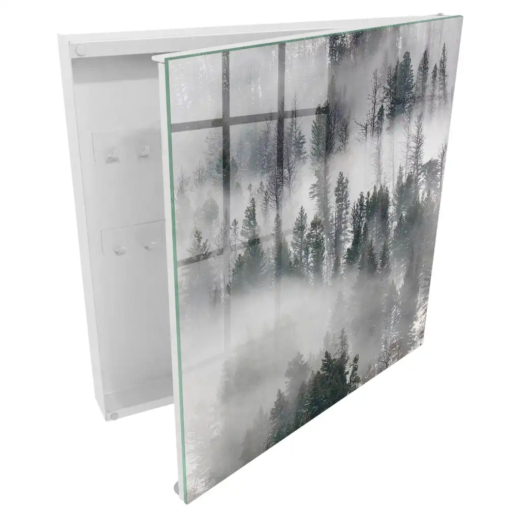 Armoire à clés des arbres dans le brouillard créant une atmosphère paisible